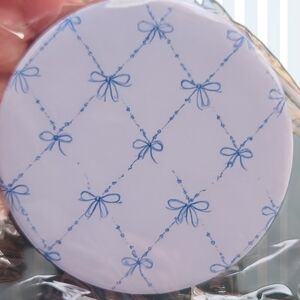 Dainty Blue Bows Compact Mirror